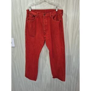 Mens Levis 501 XX 36X32 Red Denim Jeans Night Out Line Dance Casual Hipster